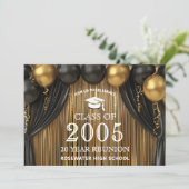Invitation Classe Reunion 20 ans moderne Black Gold Invitatio (Debout devant)