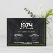 Invitation Classe Réunion Elégant Noir - Réunion de 50 ans (Debout devant)