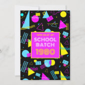 Invitation Classe Reunion Retro School 80's Style (Devant)
