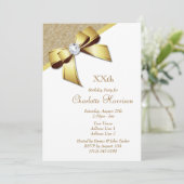 Invitation Classé Romantique Gold & White Anniversaire Party (Debout devant)