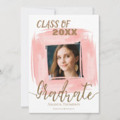 Invitation Classe Rose Abstraite De 2025 (Devant)
