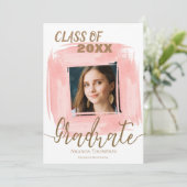 Invitation Classe Rose Abstraite De 2025 (Debout devant)