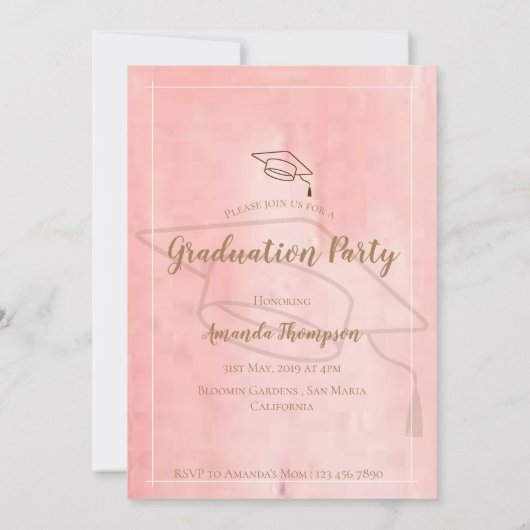 Invitation Classe Rose Abstraite De 2025 (Dos)