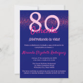 Invitation Classe rose chaude de la marine espagnole 80e anni (Devant)