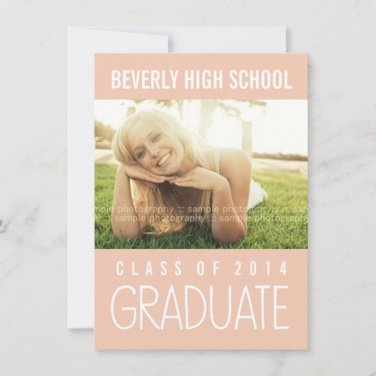 Invitation Classe rose de 2014 Graduation Party Photo (Devant)