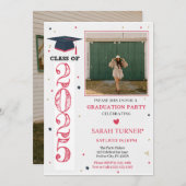 Invitation Classe rose moderne de 2025 (Devant / Derrière)