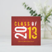 Invitation Classe rouge et jaune élégante de 2013 (Debout devant)