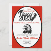 Invitation Classe rouge et noire de 2023 Graduation (Devant)