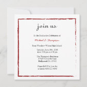 Invitation Classe rouge et noire et blanche artistique de (Dos)