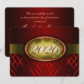 Invitation Classe Rouge et Or 2026 (Devant / Derrière)