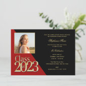 Invitation Classe rouge et or de Multi Photo 2023 (Debout devant)