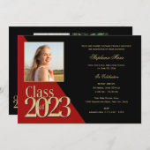Invitation Classe rouge et or de Multi Photo 2023 (Devant / Derrière)