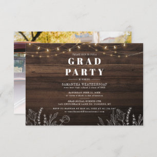 Invitation Classe Rustic Grad de 2025 Graduation Party Photo