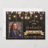 Invitation Classe Rustique De 2025 Graduation Photo Faire-par (Devant)