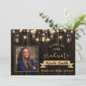 Invitation Classe Rustique De 2025 Graduation Photo Faire-par (Debout devant)