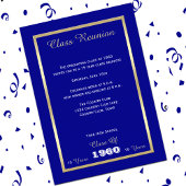 Invitation Classe secondaire Réunion Classique Bleu Or Accent