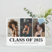 Invitation Classe simple Bold de 2025 Graduate Photo Collage (Debout devant)