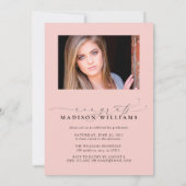 Invitation Classe simple de 2022 Pink 2 Photo Graduation Part (Dos)