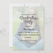 Invitation Classe simple de 2025 Photo Graduation Party (Dos)