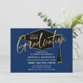 Invitation Classe simple moderne de 2024 Graduation Party (Debout devant)