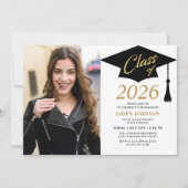 Invitation Classe simple moderne de 2025 Photo Graduation Par (Devant)
