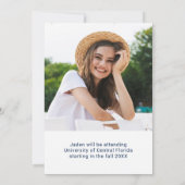 Invitation Classe simple moderne de 2025 Photo Graduation Par (Dos)