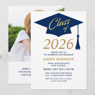 Invitation Classe simple moderne de 2025 Photo Graduation Par