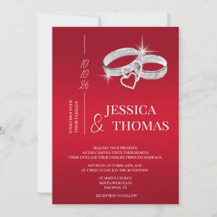 Invitation Classe sophistiquée, Mariage Argent Cercles Mariag