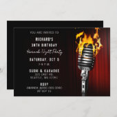 Invitation Classe Stage Microphone karaoké adulte (Devant / Derrière)