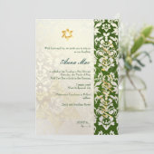 Invitation Classé + Style Damask Bat mitzvah/vert émeraude (Debout devant)