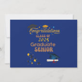 Invitation Classe supérieure bleue de 2025 Graduation (Devant)