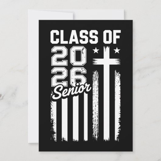 Invitation Classe supérieure de 2026 Christian Jésus Drapeau (Devant)