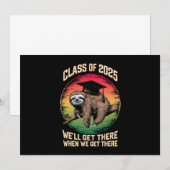 Invitation Classe Supérieure Retro De 2025 Casquette Sloth Gr (Devant / Derrière)