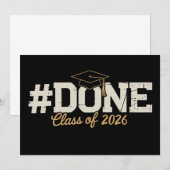 Invitation Classe terminée de 2026 Or Diplômé Diplômée (Devant / Derrière)