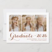 Invitation Classe Terracotta de 2025 Collage photo Graduation (Devant)