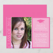 Invitation Classe Traditionnelle De 2014 (Pink) (Devant / Derrière)
