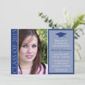 Invitation Classe Traditionnelle De 2015 Diplôme (Bleu Marine (Debout devant)