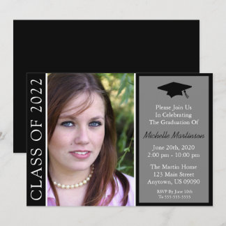 Invitation Classe Traditionnelle De 2022 Graduation (Noir) In