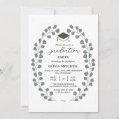Invitation Classe Vert foncé de 2024 Arch Photo Graduation (Devant)
