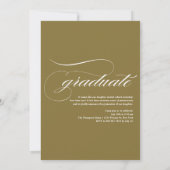 Invitation Classe Vintage d'or de 2025 Photo Graduation (Dos)