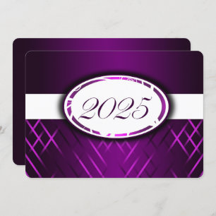 Invitation Classe violet et blanc de Parti 2025