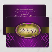 Invitation Classe Violet et Or 2026 (Devant / Derrière)