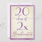 Invitation Classe Violet Jaune De Diplôme (Devant)