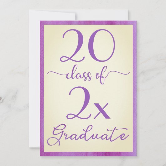 Invitation Classe Violet Jaune De Diplôme (Devant)