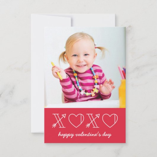 Invitation Classe Xs & Os Valentine - Rose (Devant)
