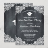Invitation Classement Blackboard & White Lace (Devant / Derrière)