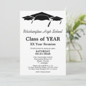 Invitation Classes de graduation noir et blanc Réunion de cla (Debout devant)