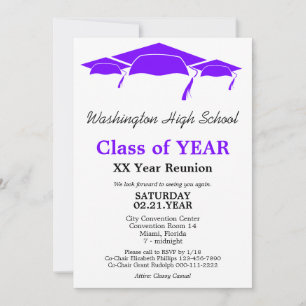 Invitation Classes de Graduation Violet Classe Modèle de Réun