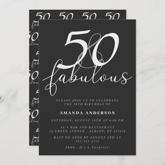 Invitation Classic 50 & Fabuleux 50e anniversaire (Devant / Derrière)