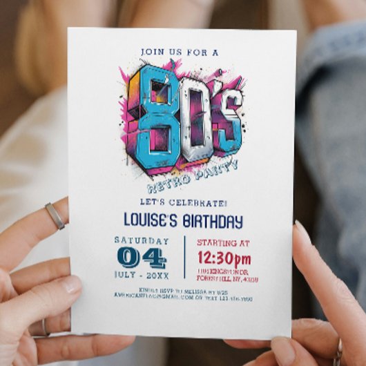 Invitation Classic 80s et Simple Retro Party